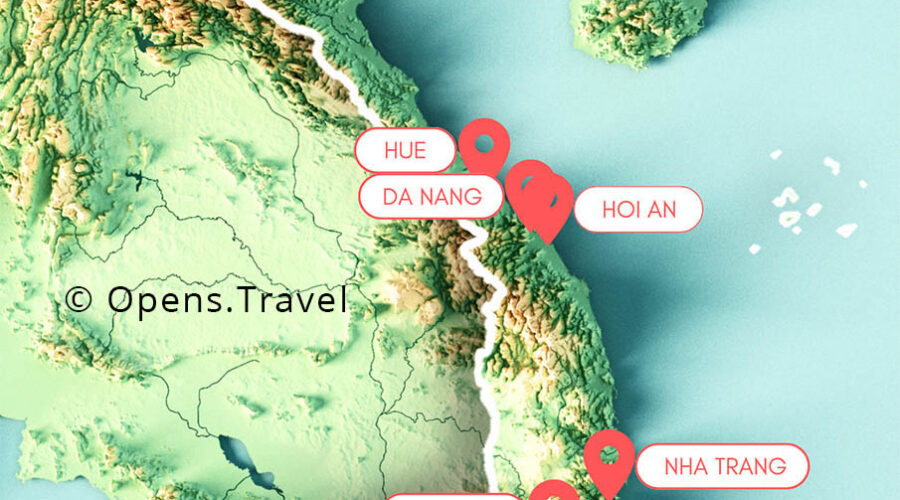 Map of the 10 Best Places to Visit in Vietnam